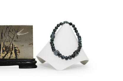 Snowflake Obsidian 7-1/4" Bracelet
