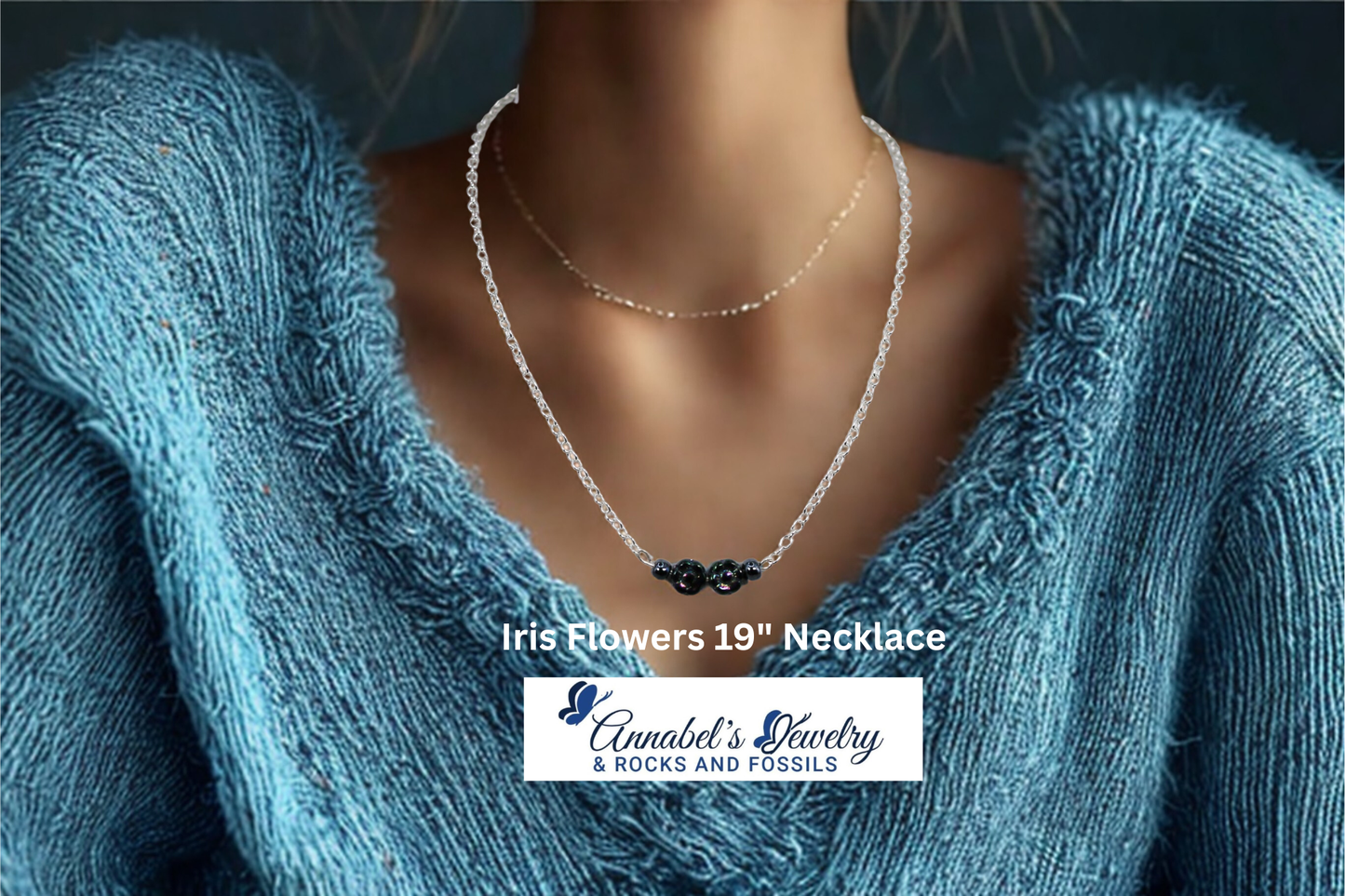 Iris Flowers 19" Necklace
