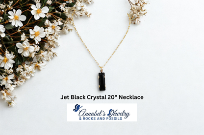 Jet Black Crystal 20" Necklace