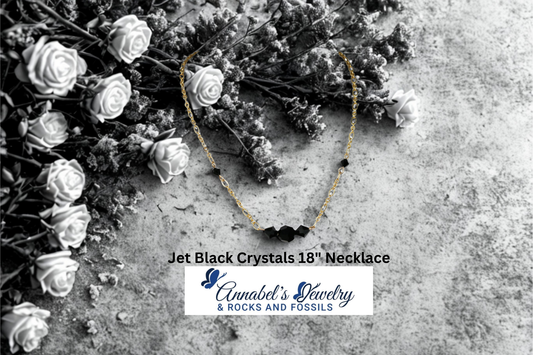 Jet Black Crystals 18" Necklace