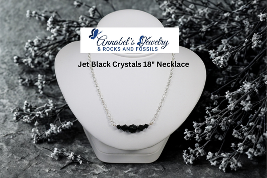 Jet Black Crystals Silver Set