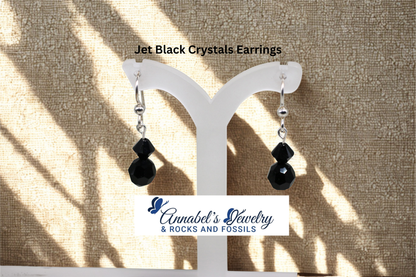 Jet Black Crystals Earrings