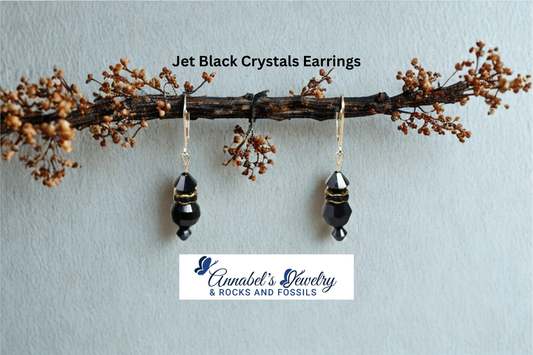 Jet Black Crystal Earrings