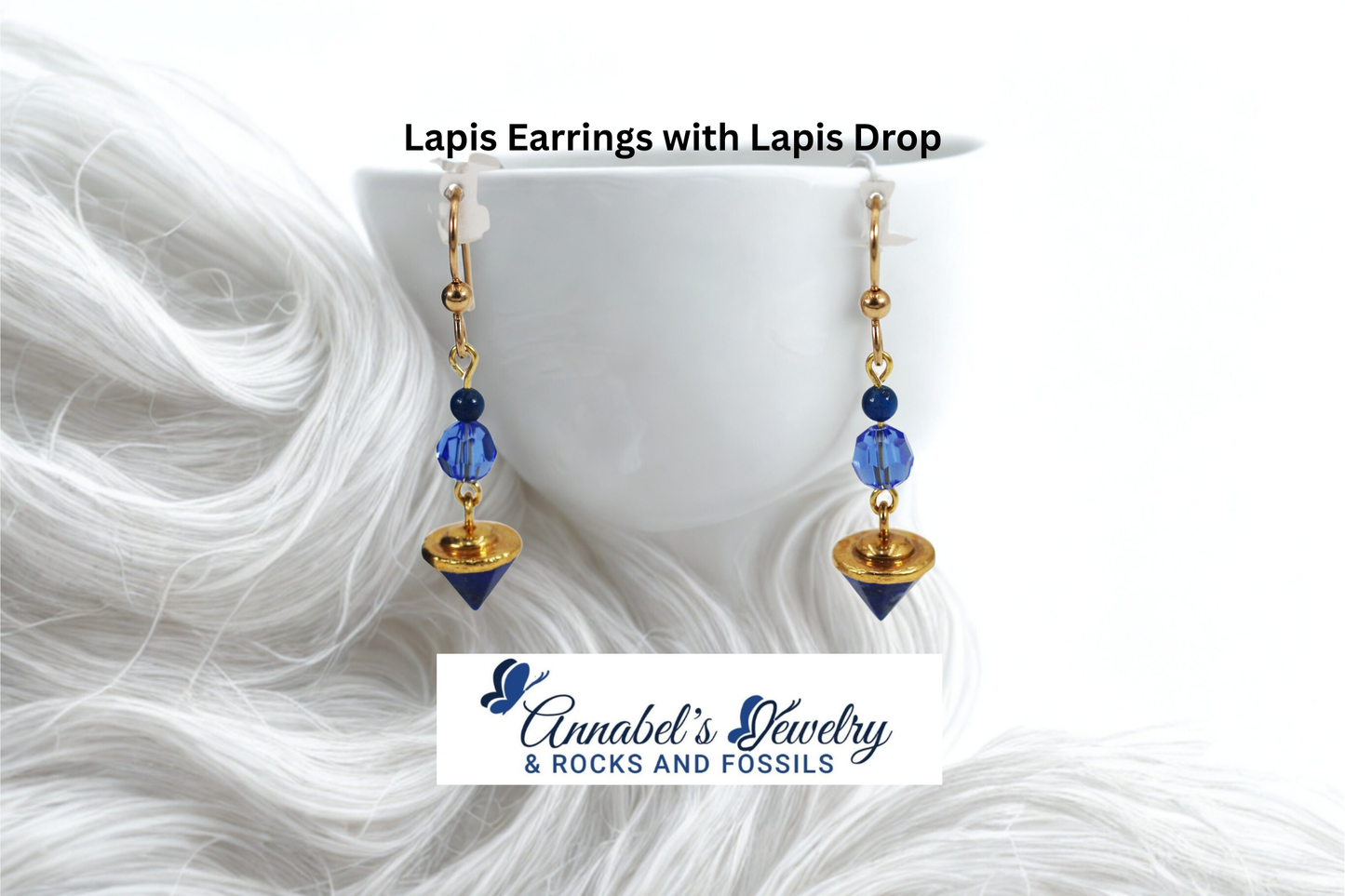 Lapis Earrings with Lapis Drop
