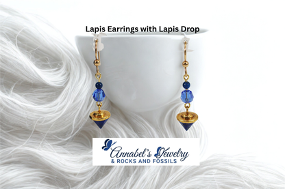 Lapis Earrings with Lapis Drop