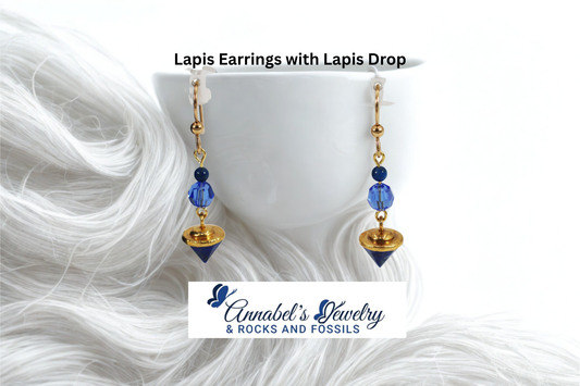 Lapis Earrings with Lapis Drop