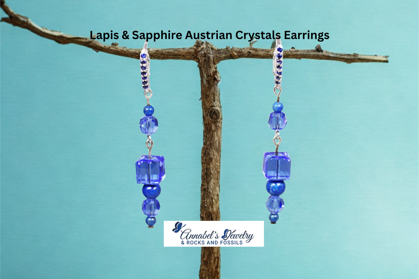 Lapis & Sapphire Crystals Earrings