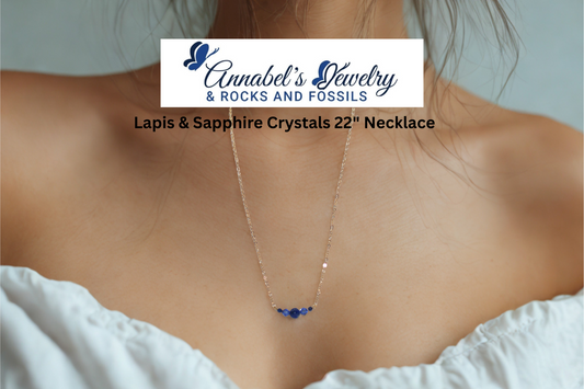 Lapis & Sapphire Crystals 22" Necklace