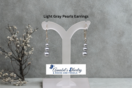 Light Gray Pearls Silver Set