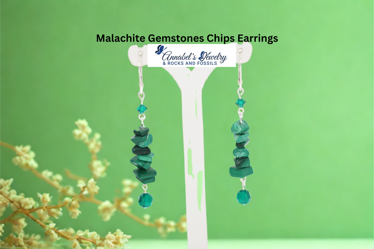 Malachite Gemstones Chips Earrings