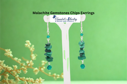 Malachite Gemstones Chips Earrings