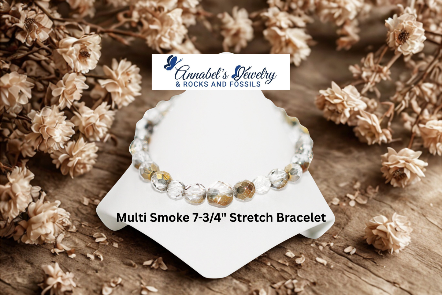 Multi Smoke 7-3/4" Stretch Bracelet