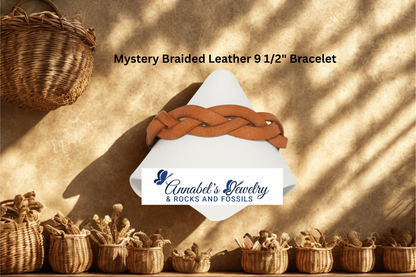 Mystery Braided Leather 9 1/2" Bracelet