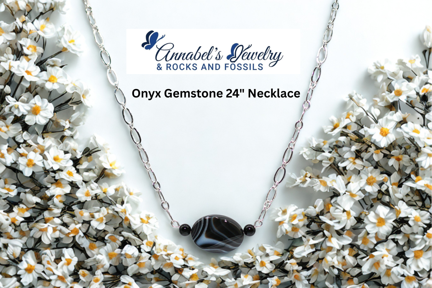 Onyx Gemstone 24" Necklace