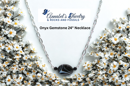Onyx Gemstone 24" Necklace