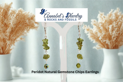 Peridot Gemstone Chips Earrings