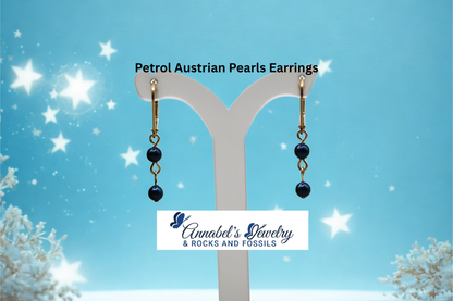 Petrol Pearls Earrings