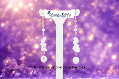Quartz Gemstone Chips Earrings