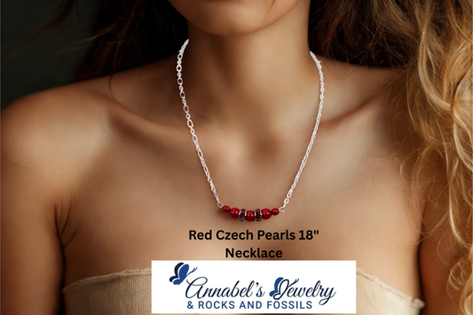 Red Czech Pearls  Set