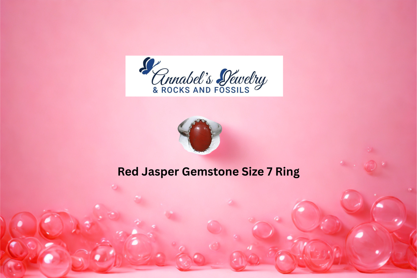 Red Jasper Gemstone Size 7 Ring