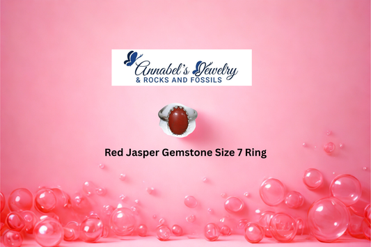 Red Jasper Gemstone Size 7 Ring