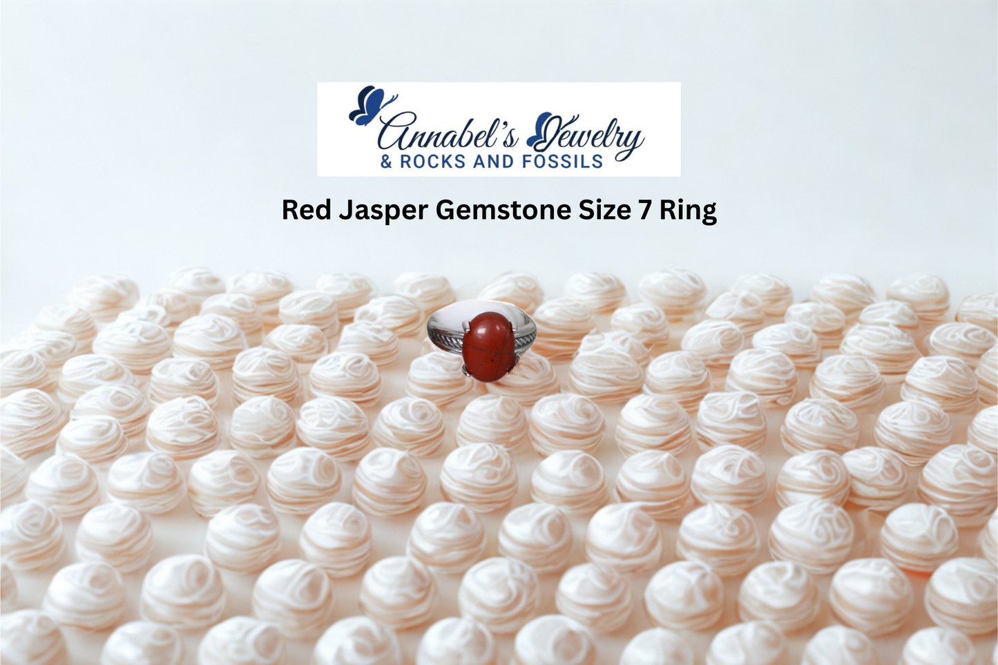 Red Jasper Gemstone Size 7 Ring