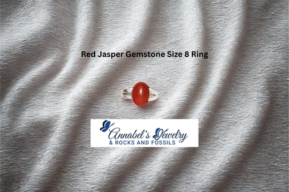 Red Jasper Gemstone Size 8 Ring