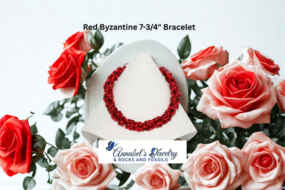 Red Byzantine 7-3/4" Bracelet