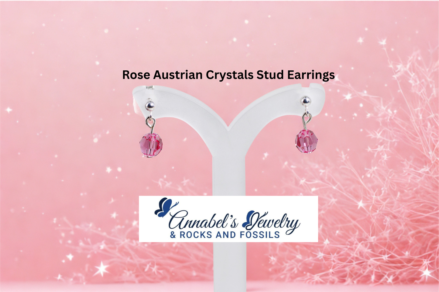Rose Crystals Stud Earrings