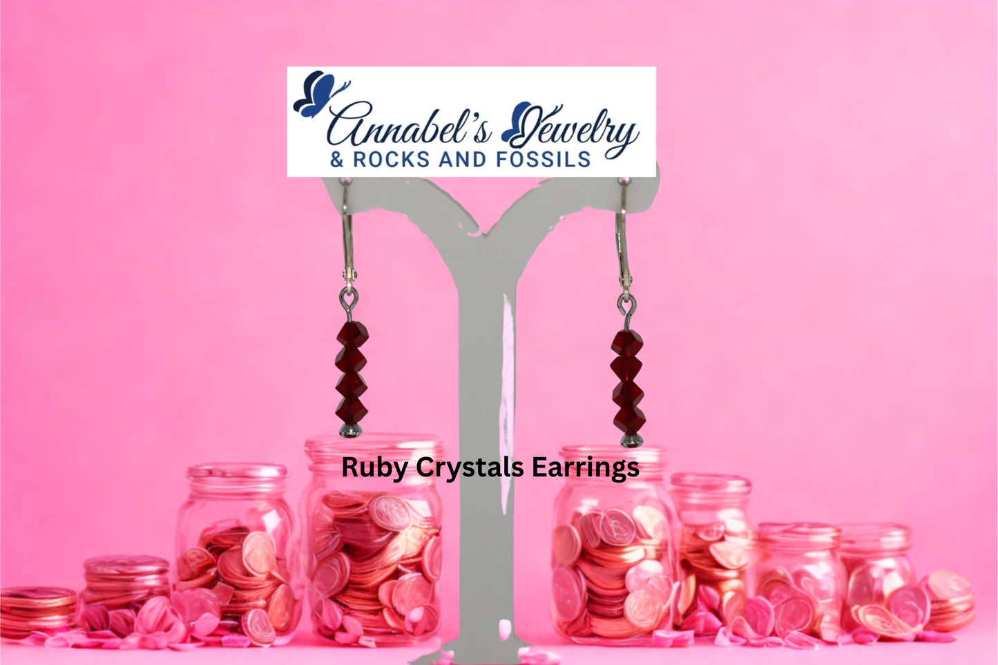 Ruby Crystals Earrings
