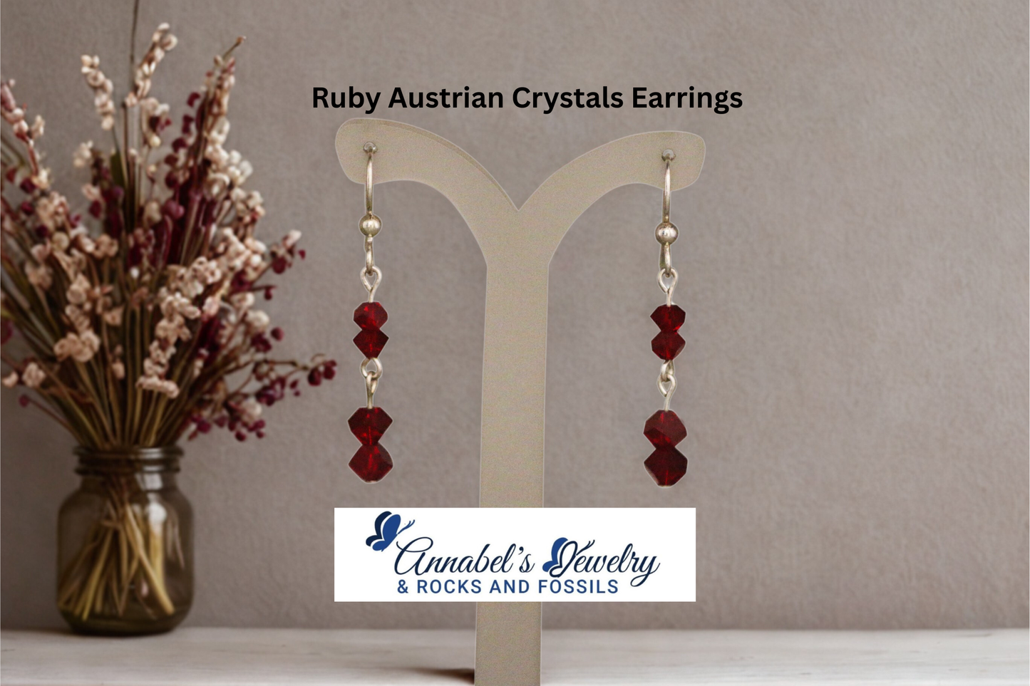 Ruby Crystals Earrings