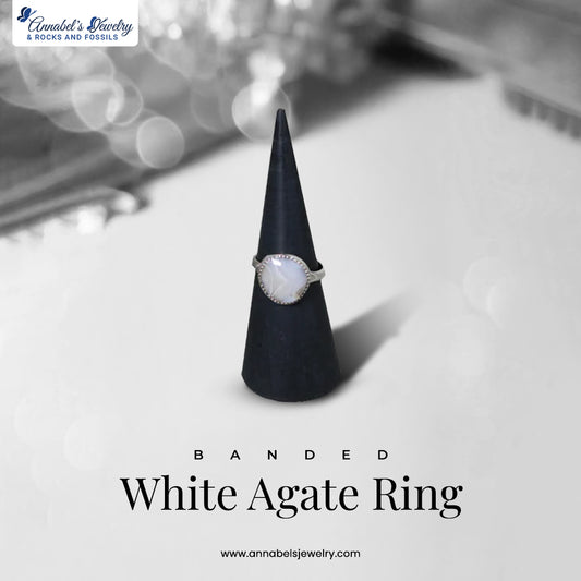 Banded White Agate Size 5 1/2 Ring