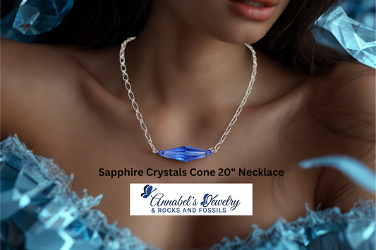 Sapphire Crystals Cone 20" Necklace