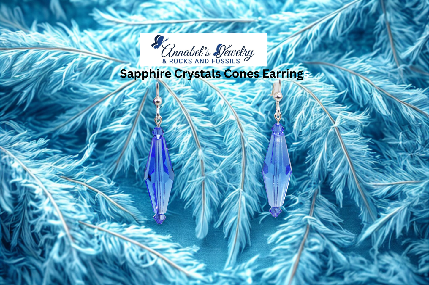 Sapphire Crystals Cones Earrings