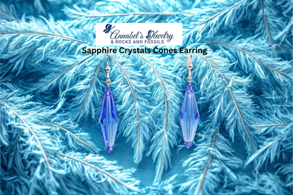 Sapphire Crystals Cones Earrings