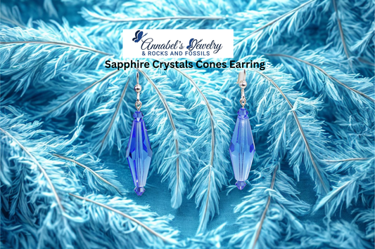 Sapphire Crystals Cones Earrings