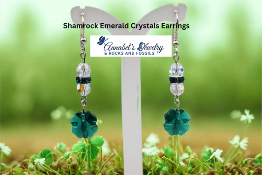 Shamrock Emerald Crystals Earrings