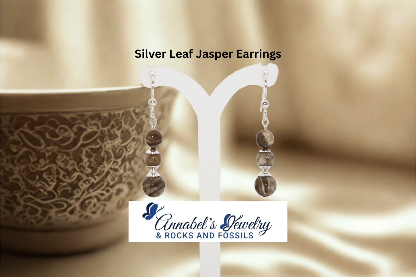 Silver Leaf Jasper Earrings