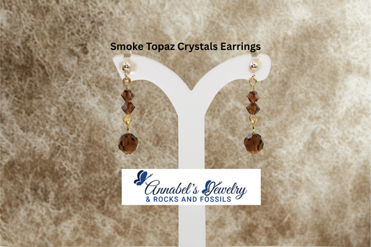 Smoke Topaz Crystals Earrings