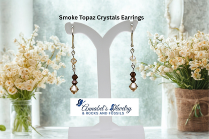 Smoke Topaz Crystals Earrings