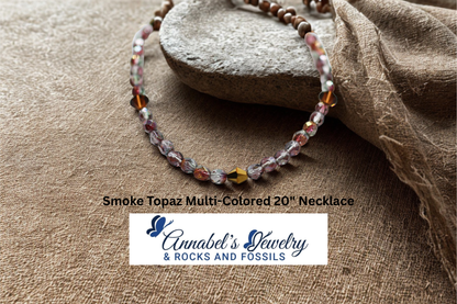 Smoke Topaz  Multi-Colored 20" Necklace
