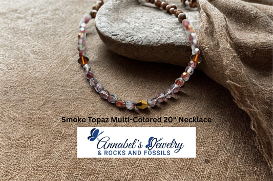 Smoke Topaz  Multi-Colored 20" Necklace