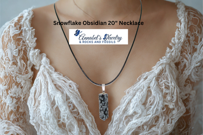 Snowflake Obsidian 20" Necklace