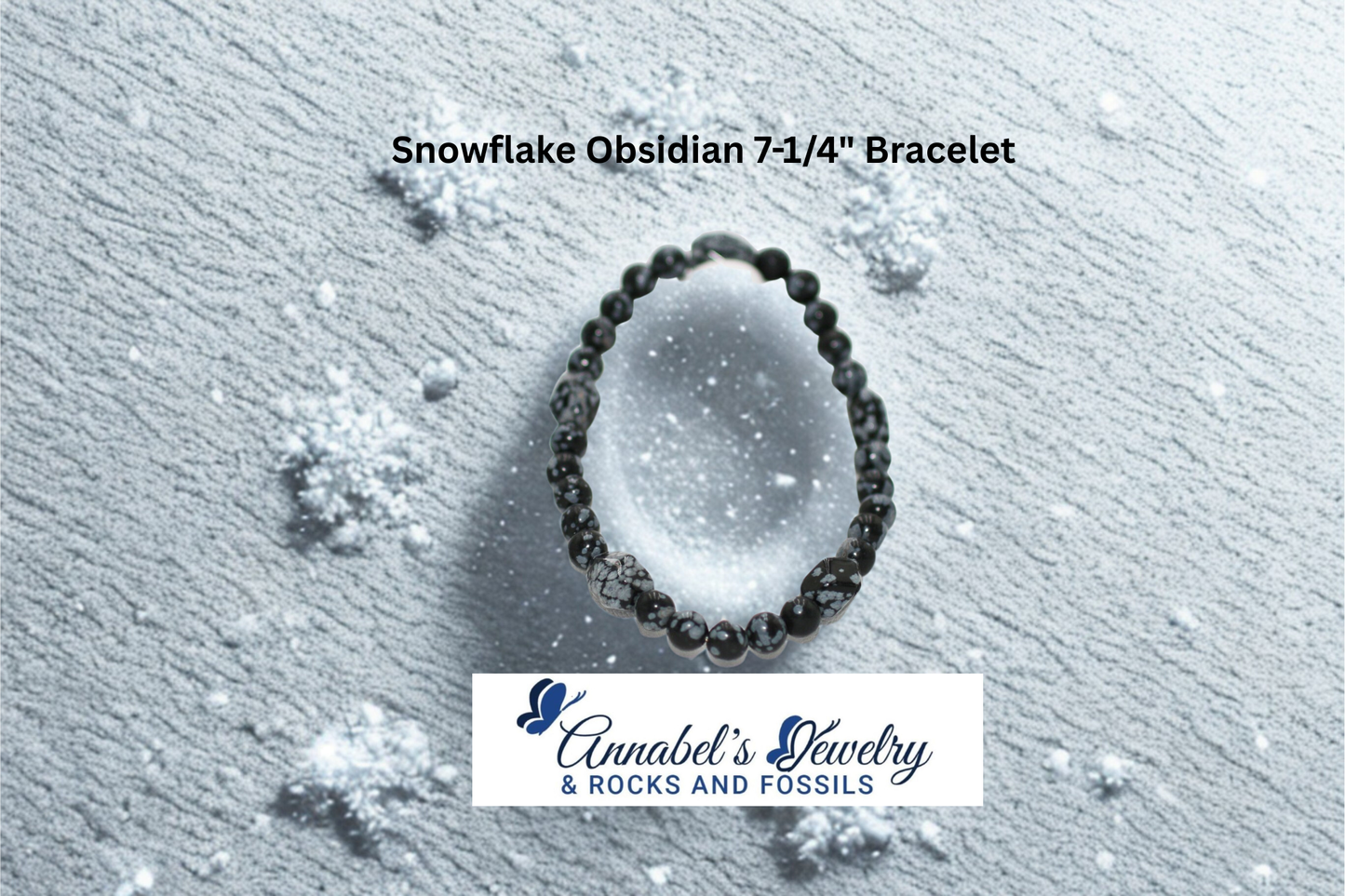Snowflake Obsidian 7-1/4" Bracelet
