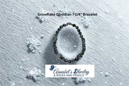 Snowflake Obsidian 7-1/4" Bracelet