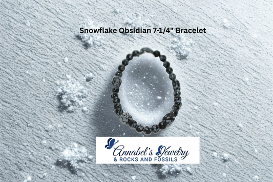 Snowflake Obsidian 7-1/4" Bracelet