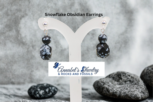 Snowflake Obsidian Earrings