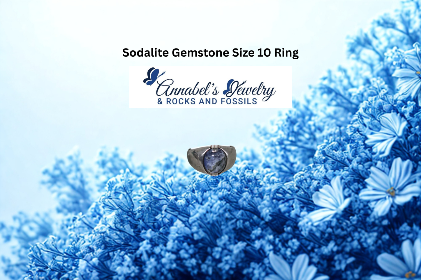 Sodalite Gemstone Size 10 Ring