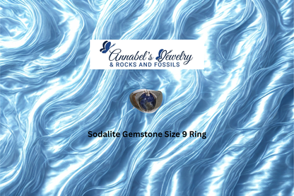 Sodalite Gemstone Size 9 Ring