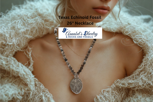 Echinoid Fossil 26"  Necklace